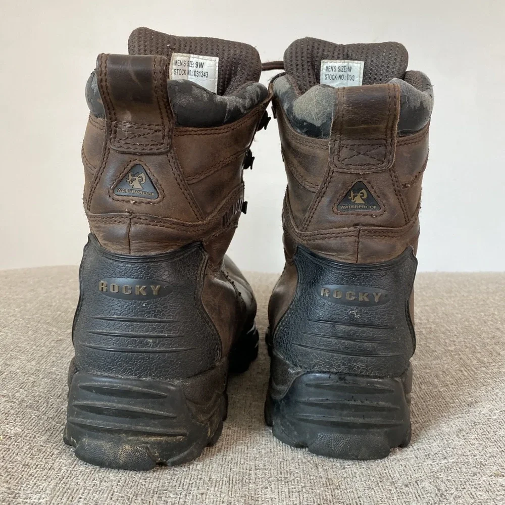 Rocky Mens Thinsulate 600 Gram‎ Work Boots Size 9W Leather Hunting Waterproof